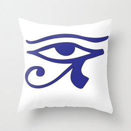 Eye of Horus Blue Wedjat Throw Pillow