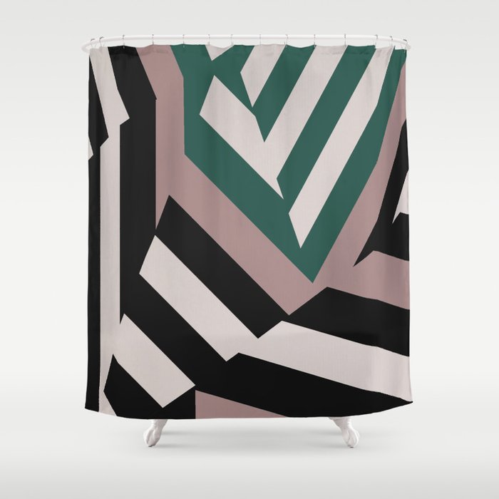 ASDIC/SONAR Dazzle Camouflage Graphic Design Shower Curtain