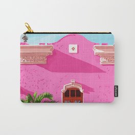 Pink Building Architecture | Pop Art Travel House Painting | Modern Bohemian Décor Spain Palace Carry-All Pouch | Morocco, Spain, Architecture, Culture, Bohemian, Modern, Places, Cities, Building, Colorful 