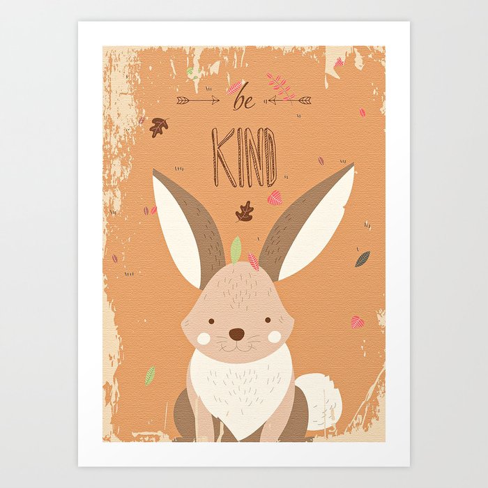 Be Kind  Bunnies Easter Day Art Print