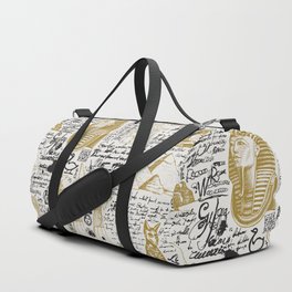 Seamless pattern on the Ancient Egypt theme with unreadable notes Duffle Bag