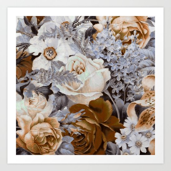 wintery floral Art Print