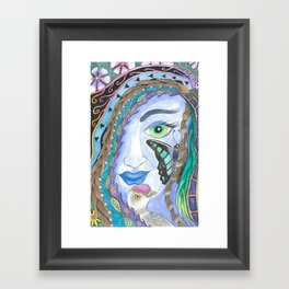 Lady in Blue Framed Art Print