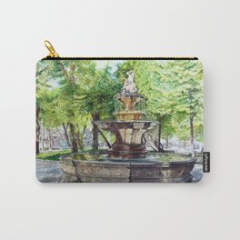 Old Fountain at Split, Croatia Carry-All Pouch | Architecture, Landscape, People, Painting 