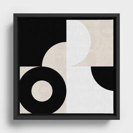 geometry mid modern black white III Framed Canvas