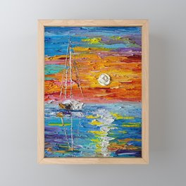 Sea sunset Framed Mini Art Print