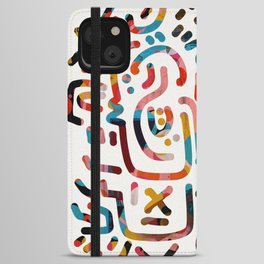 Graffiti Art Life in the Jungle with Symbols of Energy iPhone Wallet Case