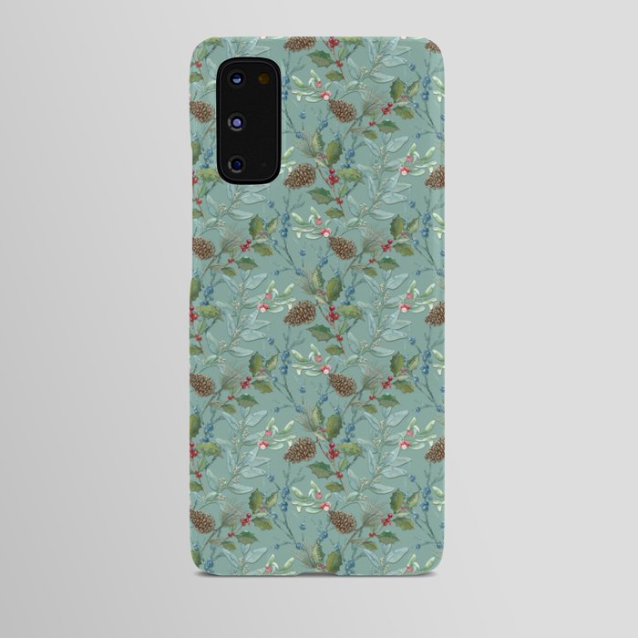 Watercolor Winter Greenery  Android Case