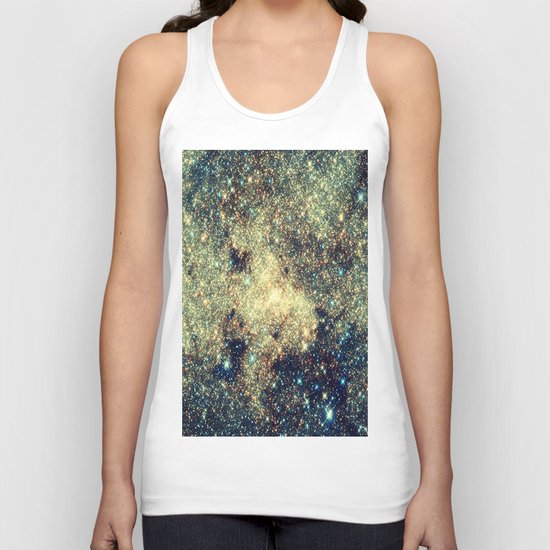Galaxy Gold & Blue Stars Unisex Tank Top