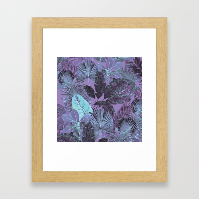 Tropical Leaf Lilac Framed Art Print