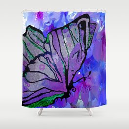 Butterfly Purple and Blue  Shower Curtain