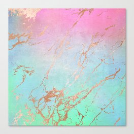 Rainbow Glamour Marble Texture Canvas Print