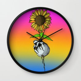SkullflowerBG Wall Clock