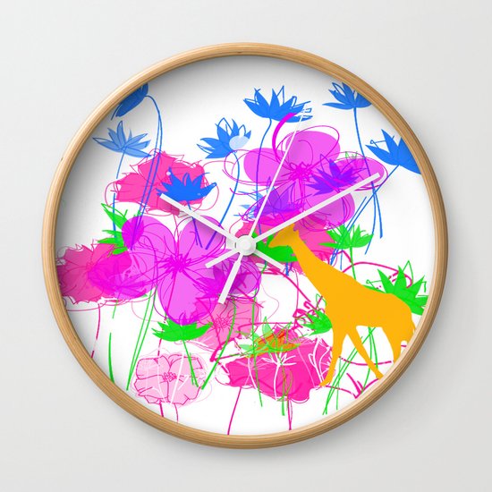 Yellow Giraffe Wall Clock