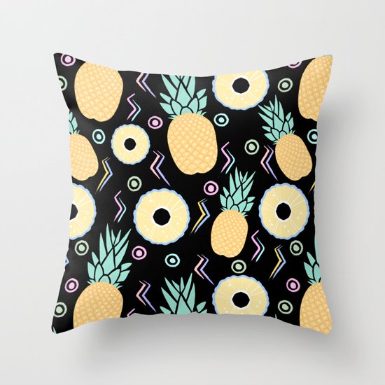 Black Pineapple Throw Pillow by KattyB Society6