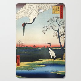 Japanese Woodblock Crane Art One Hundred Famous Views of Edo Cutting Board