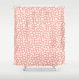 Peachy Daisies Shower Curtain