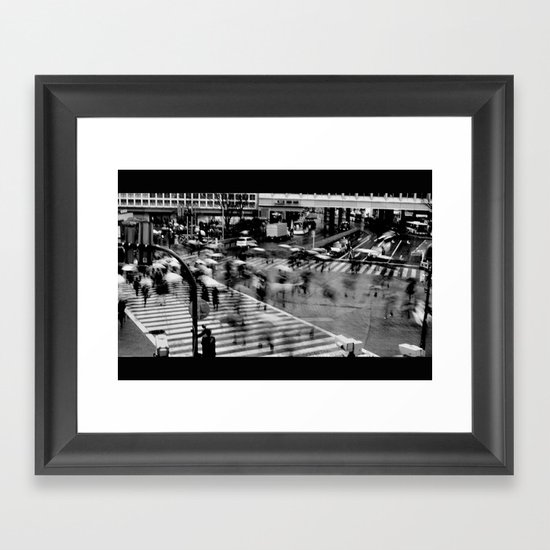 Shibuya Crossing Motion Framed Art Print