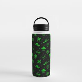 Aliens and UFOs Pattern Water Bottle