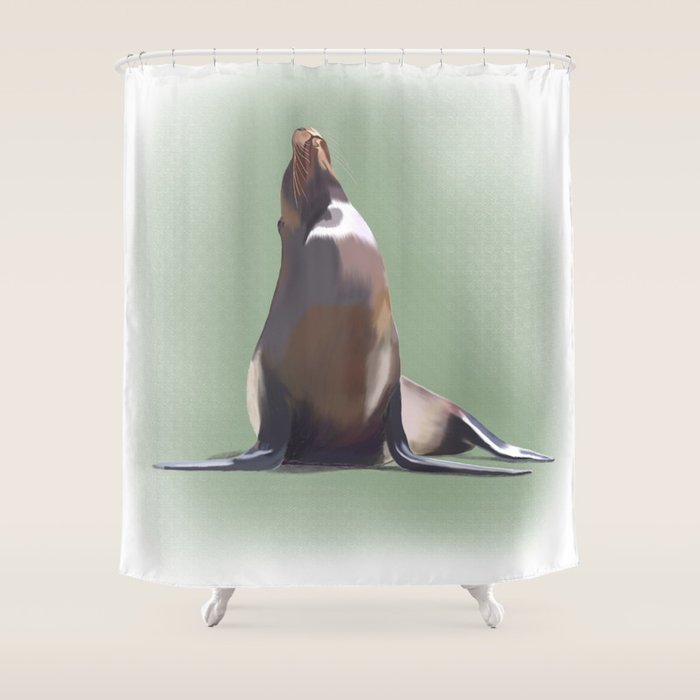 Sea Lion Shower Curtain By Dotsandlines Society6