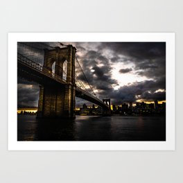 Brooklyn Bridge Art Print | Long Exposure, Digital, Hdr, Photo, Digital Manipulation 