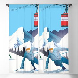 Winter Vacation - Ski Station Blackout Curtain