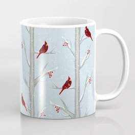 Red Cardinal Bird In The Winter Forest Mug