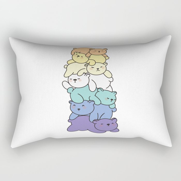 Genderfaun Flag Pride Lgbtq Cute Bear Pile Rectangular Pillow