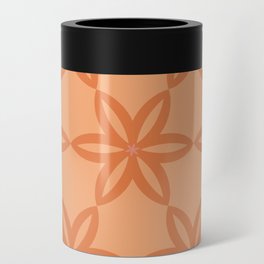 Geometric Flowers Pattern - Orange Can Cooler