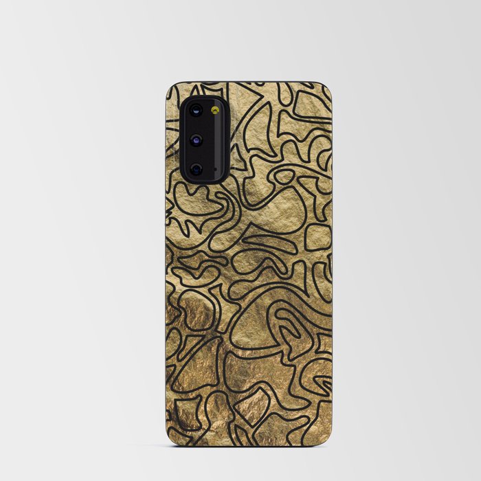 gold black geometric patterning Android Card Case