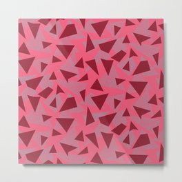 Coral Twisted Triangles Metal Print