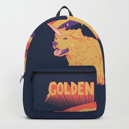 Golden Believer Backpack | Dog, Puppy, Cute, Pupper, Magical, Fluffy, Lol, Sparkle, 80S, Retro 