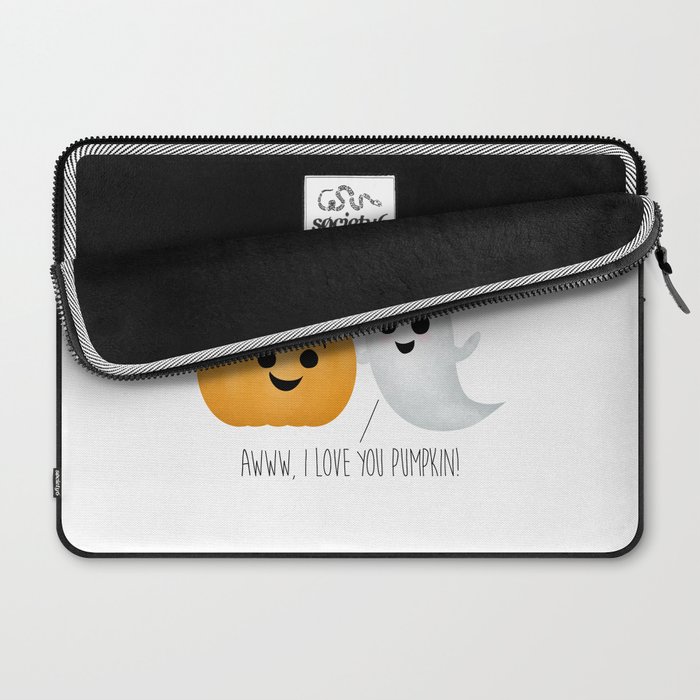 Boo tiful Couple Pumpkin Ghost Laptop Sleeve by A Little Leafy