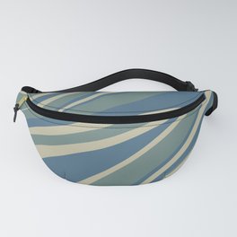 Fluid Vibes Retro Aesthetic Swirl Abstract Pattern in Vintage Blue and Beige Fanny Pack