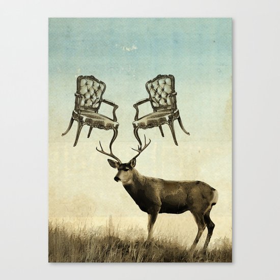 louis xv stag chairs Canvas Print