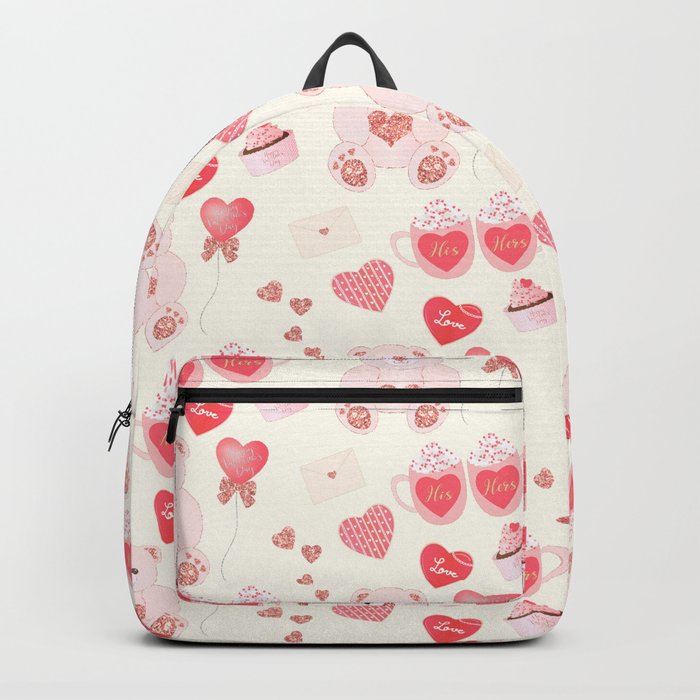 Valentine's Day Teddy Bear Pattern Backpack