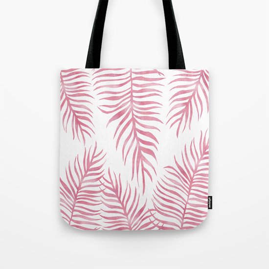 Fern Pattern Pink Tote Bag