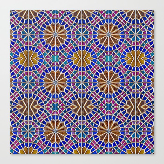 Colorful Geometric Persian Mosaic Tile Canvas Print