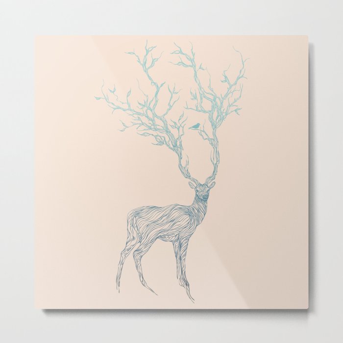 Blue Deer Metal Print