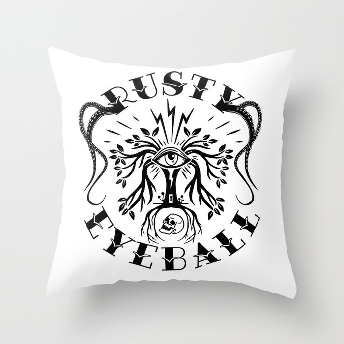 Rusty Eyeball Logo Throw Pillow