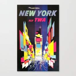 TWA New York, Times Square - Vintage Travel Poster Canvas Print