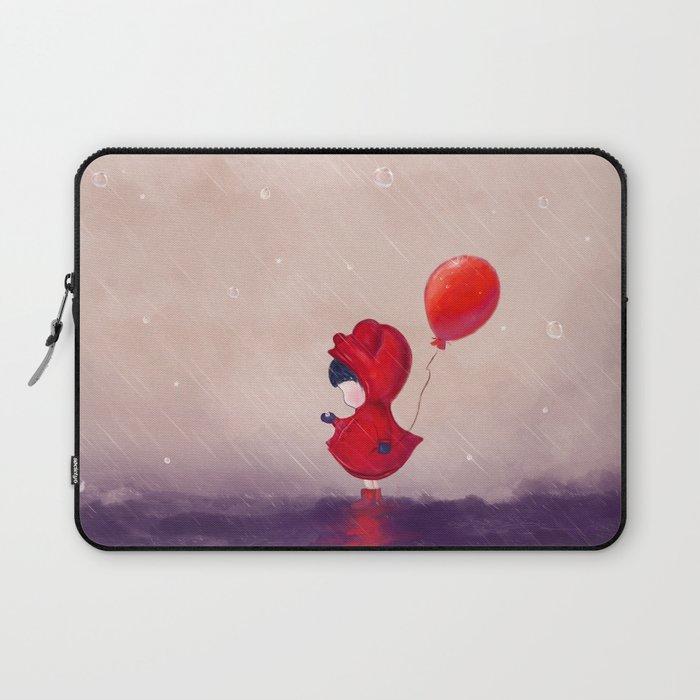 Girl with a red balloon  Laptop Sleeve