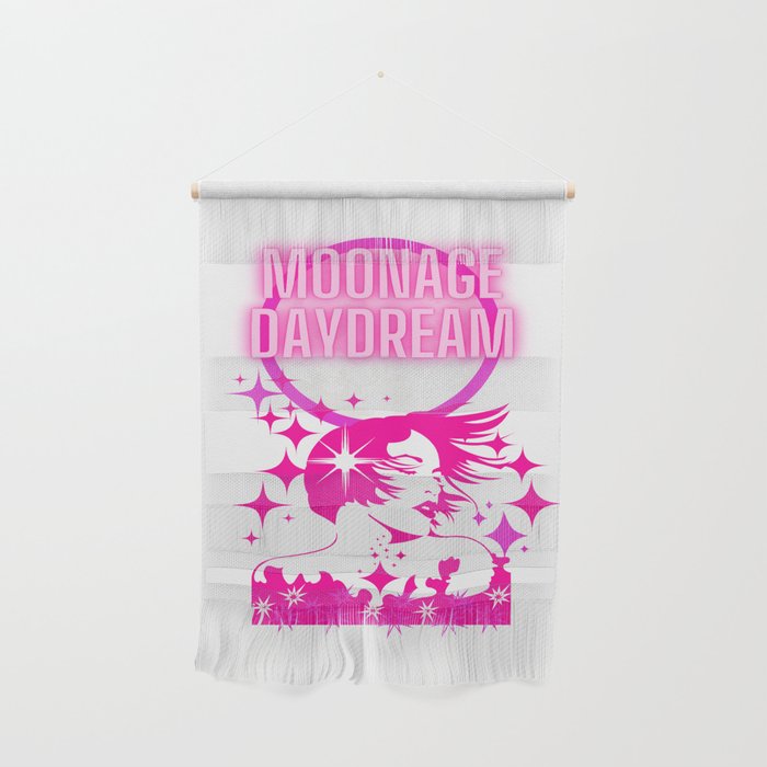 moon age daydream in neon pink Wall Hanging