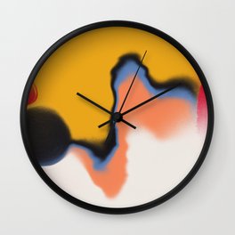 Red and yellow abstract liquify Wall Clock