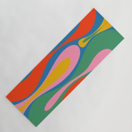 Mod Thang Colorful Retro Modern Abstract Pattern in Rainbow Pop Colors Yoga Mat