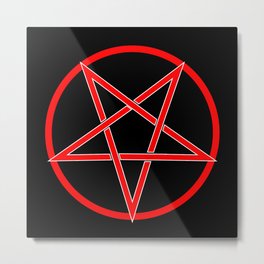 Pentagram Over Black Metal Print