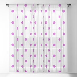 Steel Pink - polka 8 Sheer Curtain