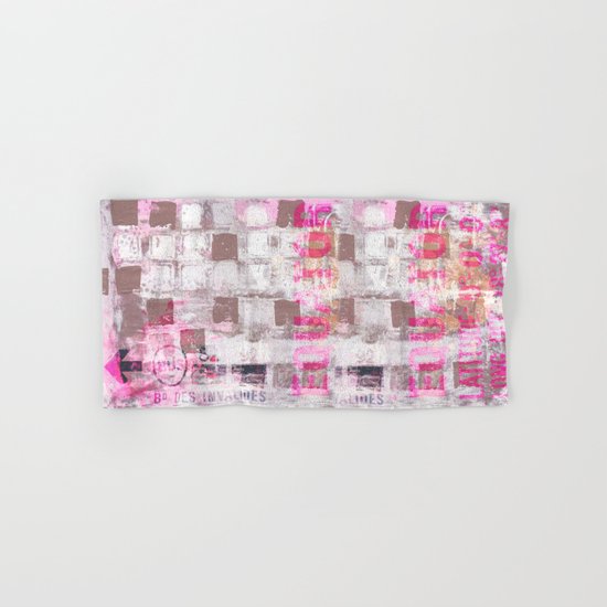 Abstract grunge Squares pating with typography Hand & Bath Towel