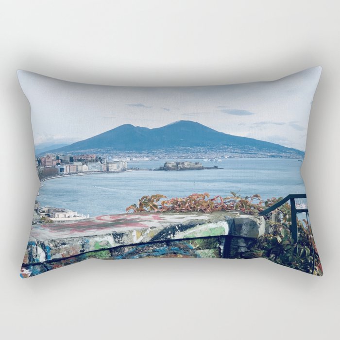 Colorful Vesuvio Naples Landscape Pompei Rectangular Pillow