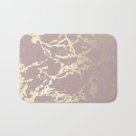 Simply Kintsugi Ceramic Gold on Clay Pink Bath Mat